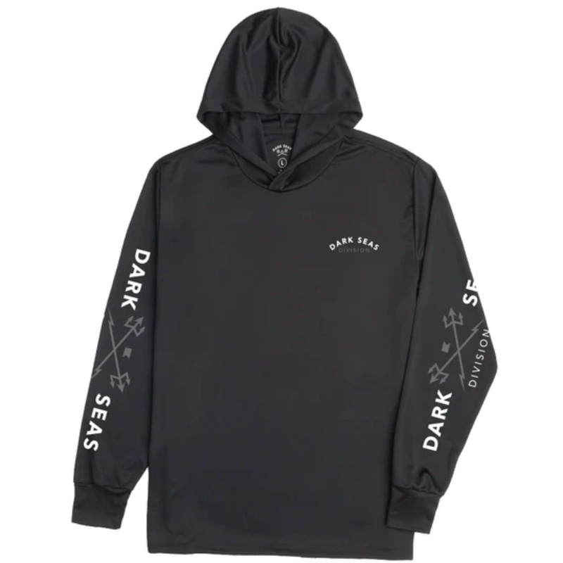 DARK SEAS HEADMASTER UV HOODED LS SHIRT Black S