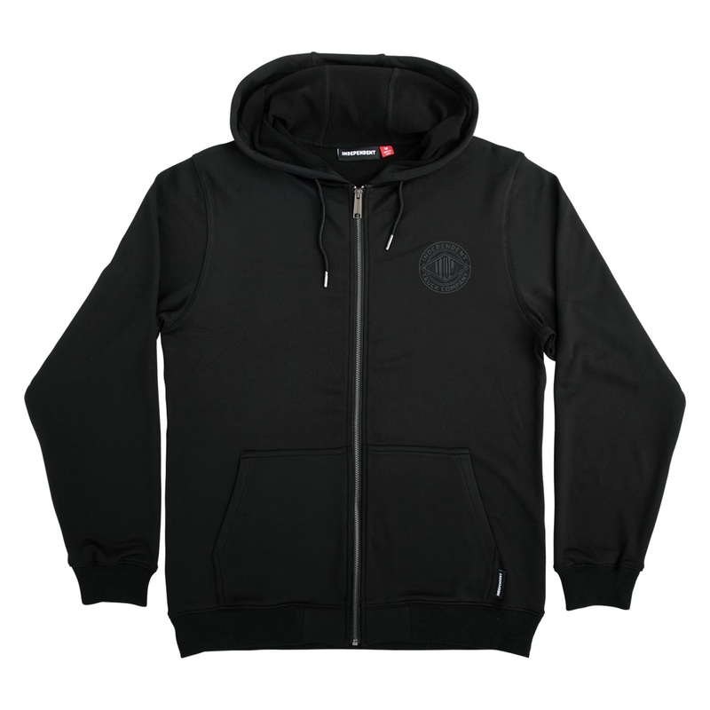 Independent Clipper Zip-Up Hooded Sweatshirt Small Black