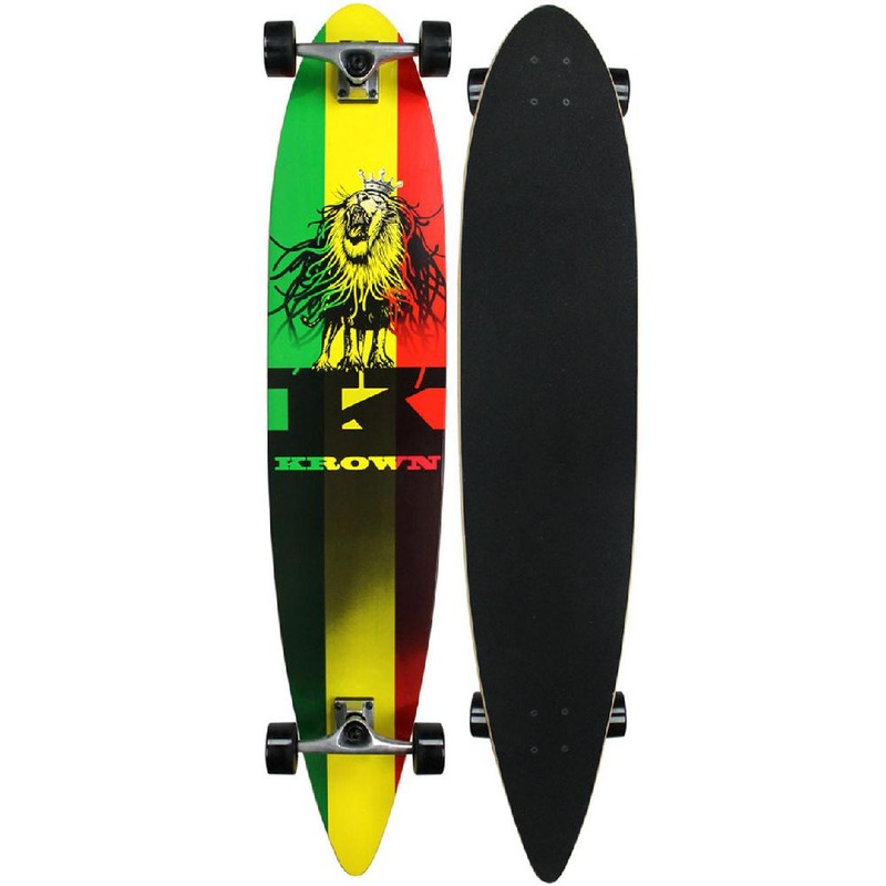 Krown City Surf Rasta 46″ Pintail Longboard Complete