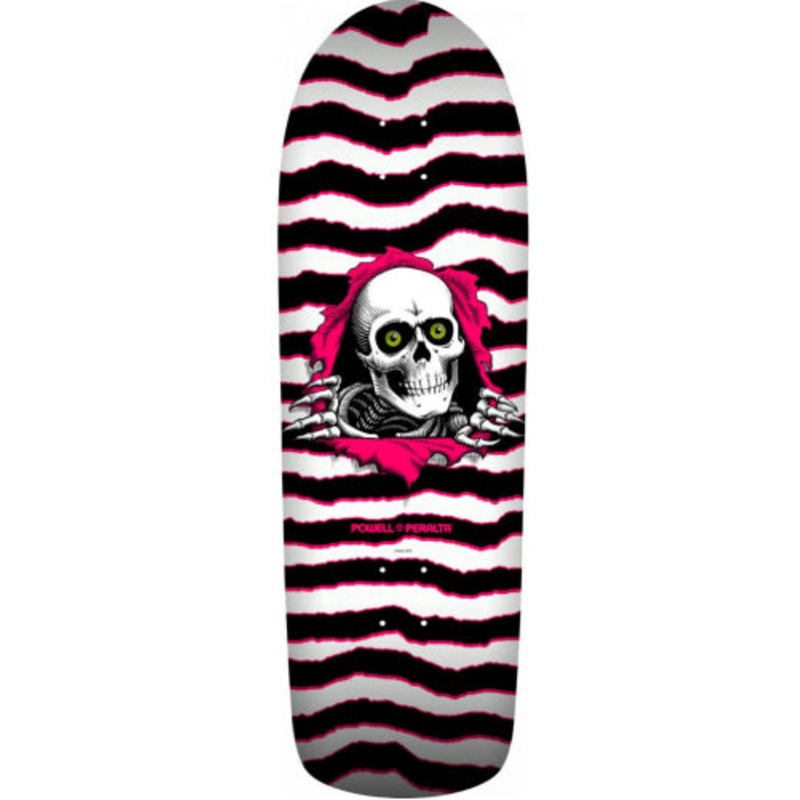 Powell Peralta Old School Ripper White, Pink Reissue Skateboard Deck 9.89″ 9.89″