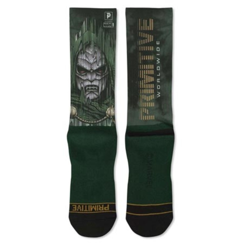 Primitive Skateboarding Primitive x Marvel Doctor Doom Crew Socks Green One size fits all