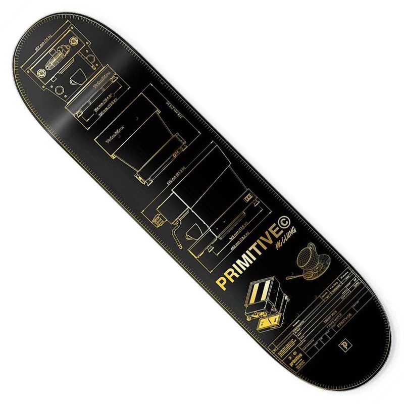 Primitive Skateboarding Trevor McClung Double Shot Deck Black/ Gold Foil 8.125 x 31.75 WB:14