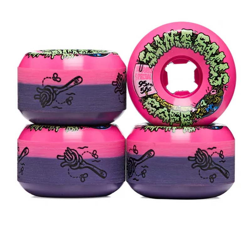 Santa Cruz Slime Balls Double Take Cafe Vomit Mini Skateboard Wheels Pink 56MM 95A 56mm