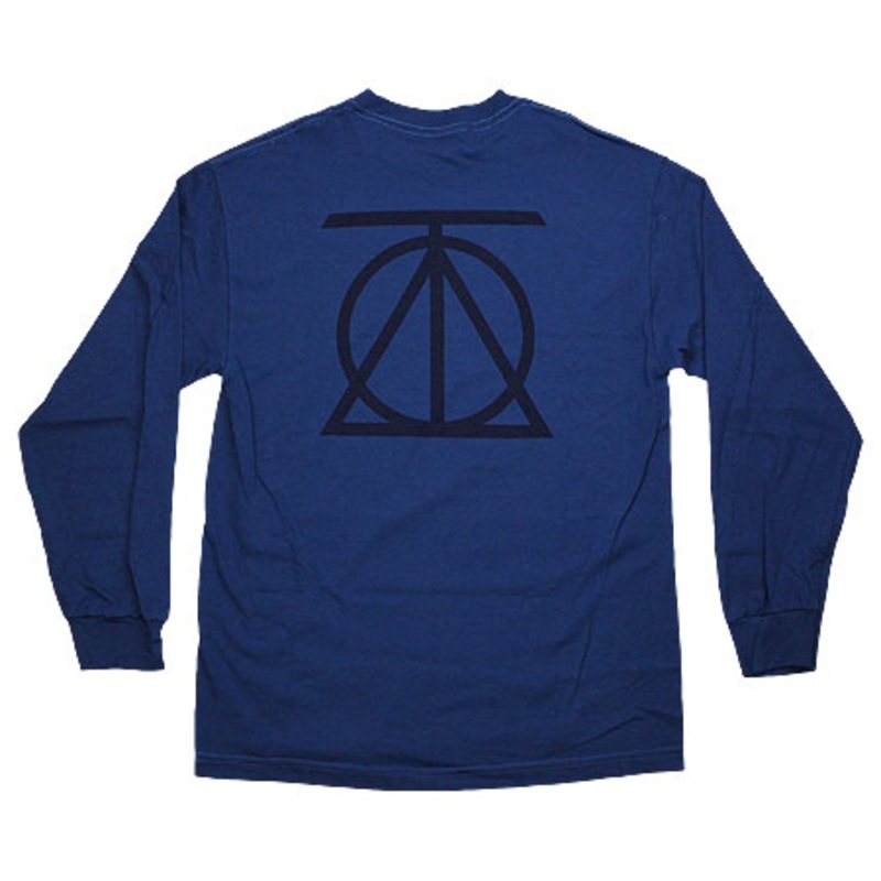 Theories Crest Long Sleeve T Shirt Slate/ Navy Large