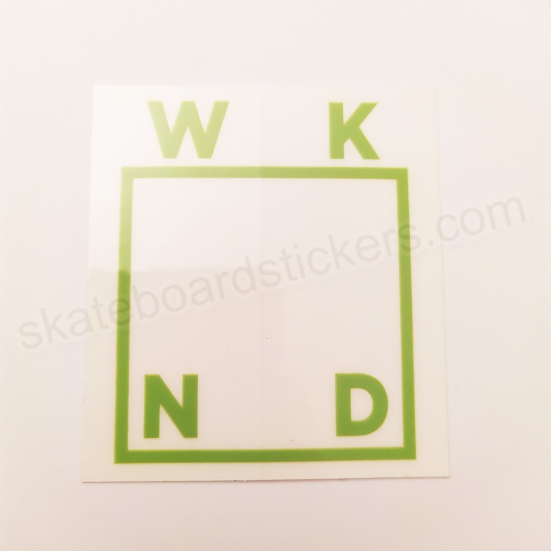 WKND Skateboard Sticker – 6.5 cm x 6 cm approx