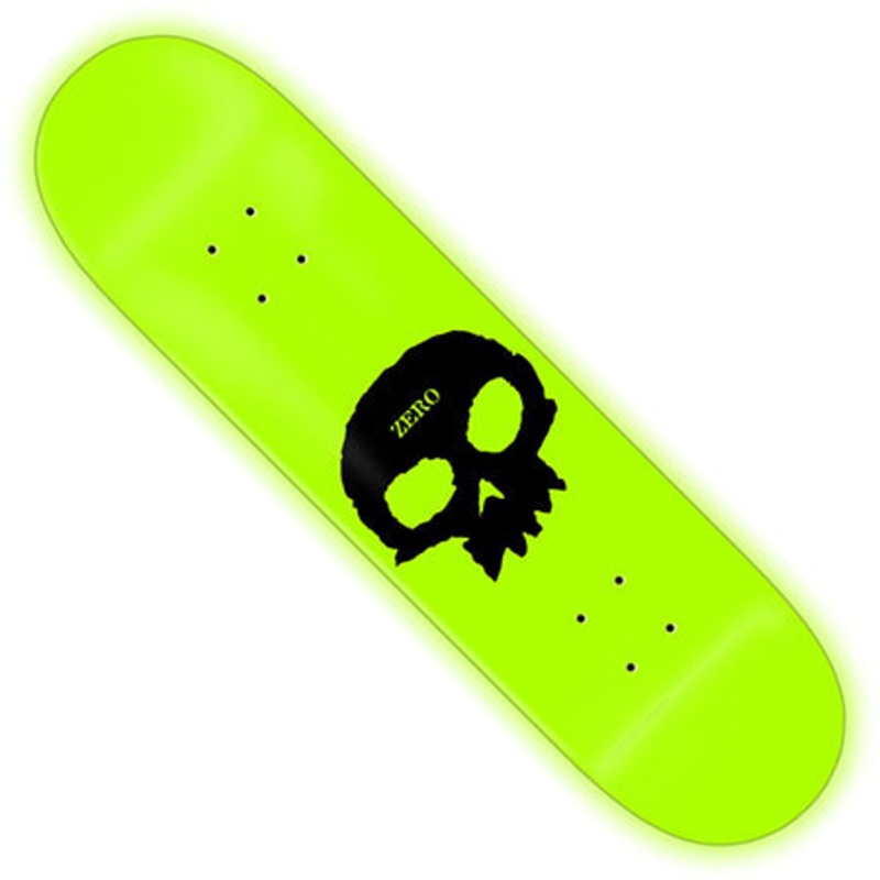 Zero Glow In The Dark Skull Deck Dipped Glow 8.25 X 31.9 WB:14.25