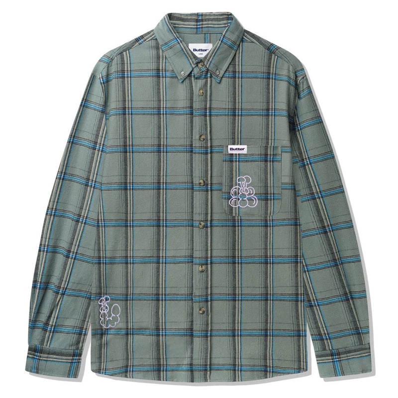 Butter Goods Bugs Flannel Shirt Sage M