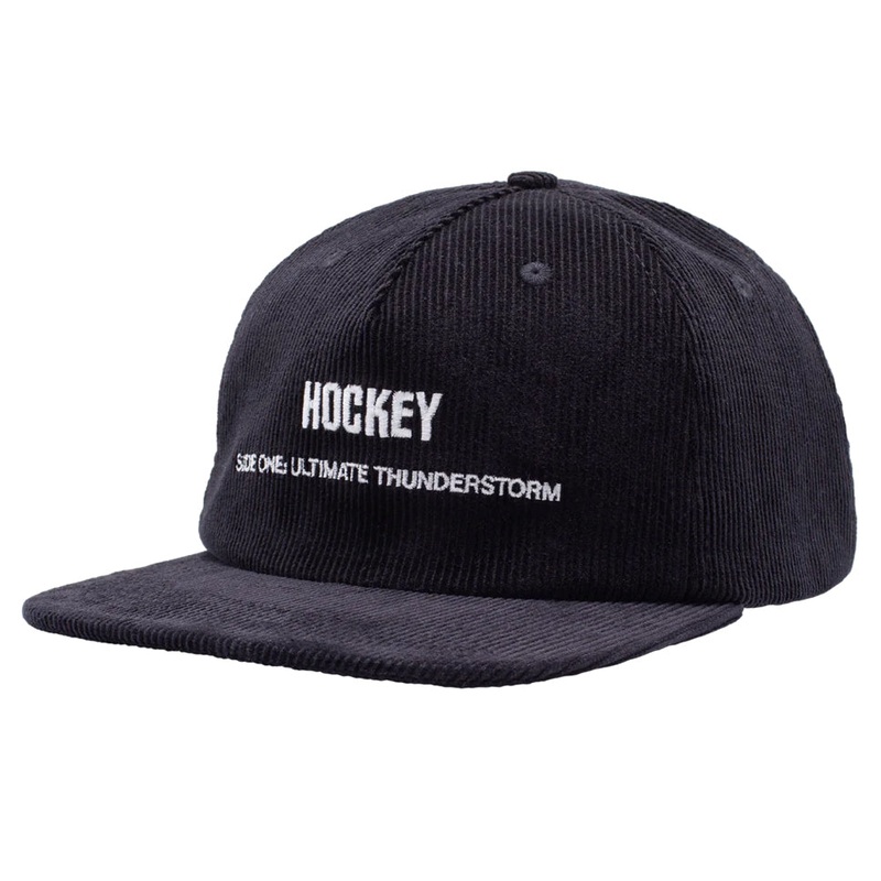 Hockey Side One Corduroy Snap-Back Hat Black One size fits all