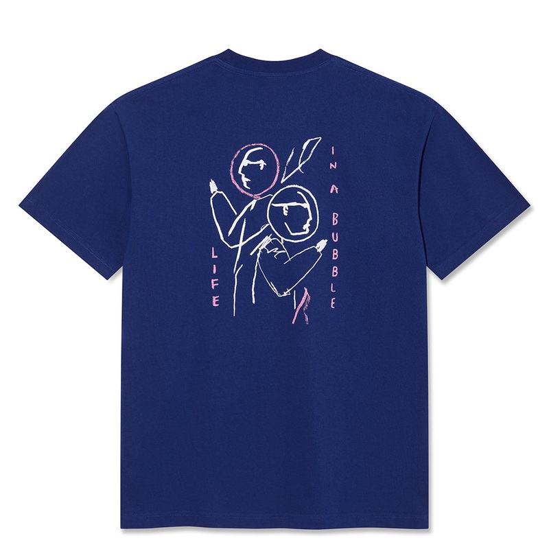 Polar Skateboards Life In A Bubble T Shirt Deep Royal Blue Medium
