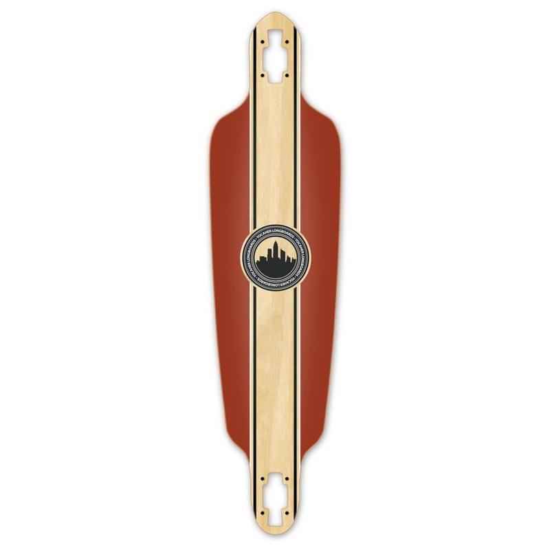 Punked Drop Through Longboard Deck – Crest Burgundy Deck