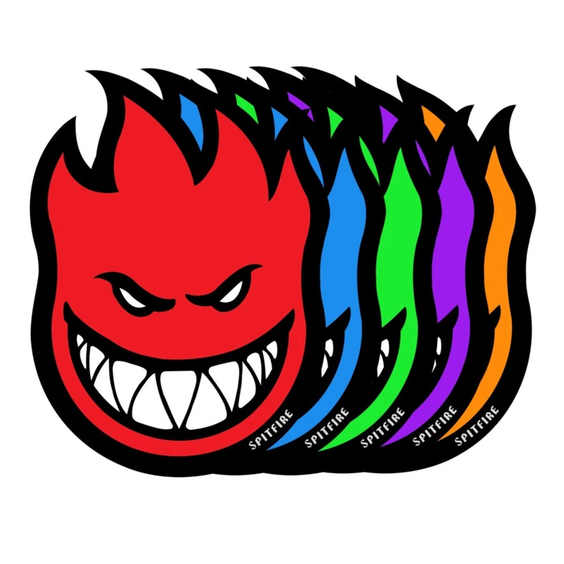 Spitfire Bighead Fireball Sticker Medium Red