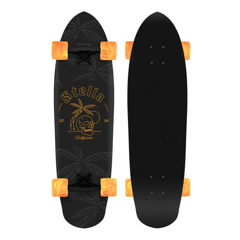 Stella Beer Runner Skull Island in Orange 29″ Cruiser Longboard Complete