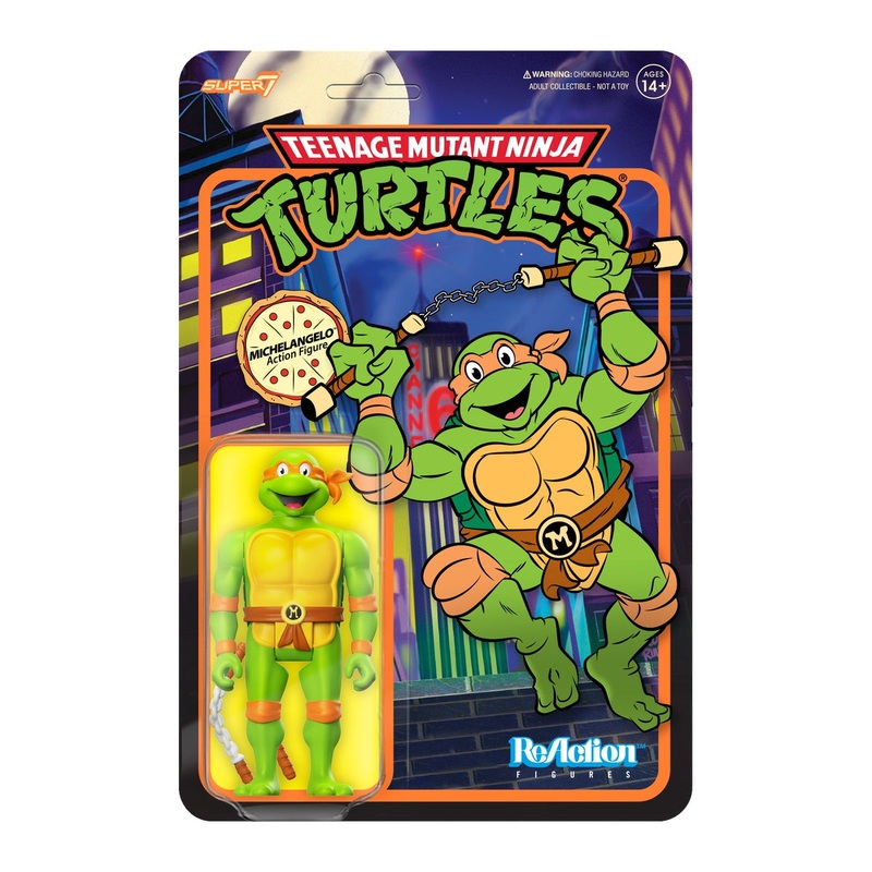 Super7 x Teenage Mutant Ninja Turtles – Michelangelo  Toon Wave 7 ReAction Figure TMNT