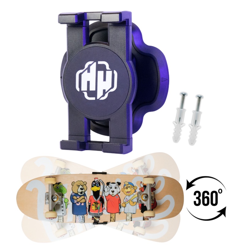 Hella Hangers – Spin Mount Skate Deck Wall Hanger Mount Display (w/ Screws) NO TILT LOCK