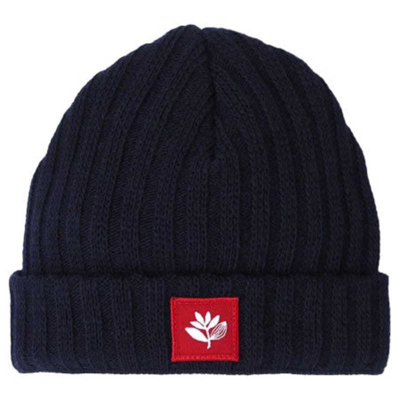 Magenta Plant Tall Beanie Navy One size fits all