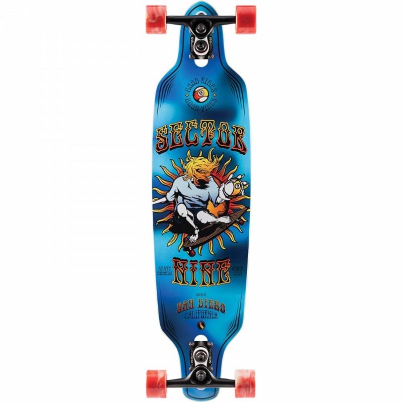 Sector 9 Mini Fractal Blue 34″ Sidewinder Surfskate Longboard