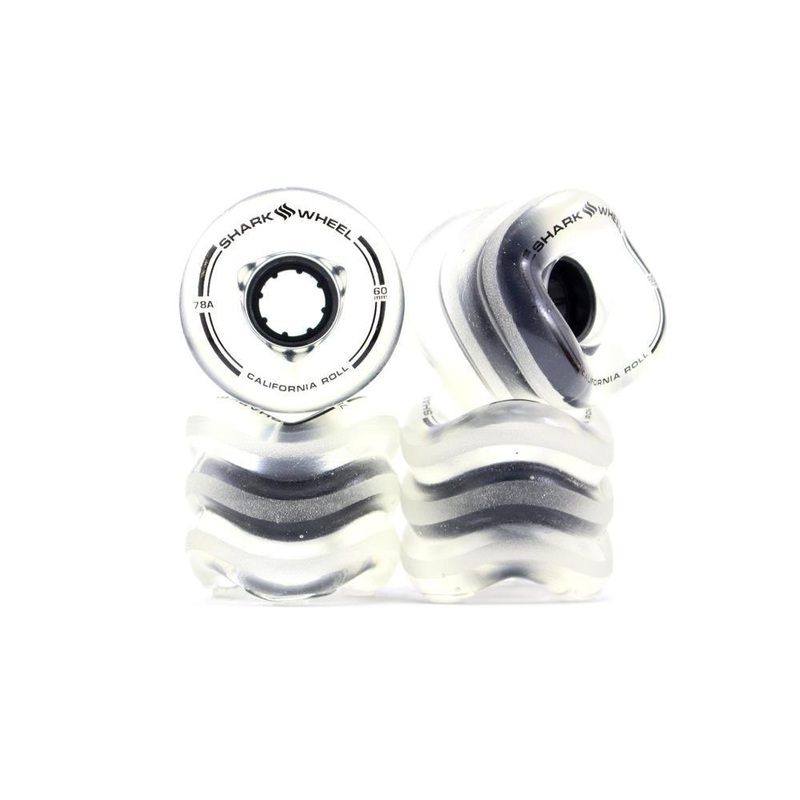Shark Wheels ClearWithBlackHubCaliforniaRoll 60mm 78a