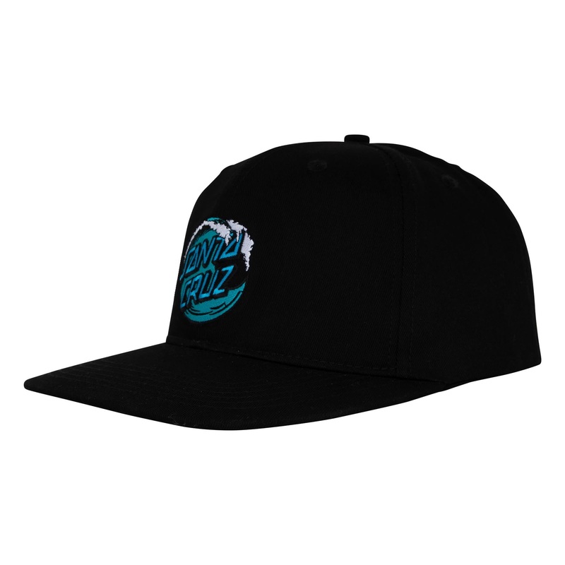 Simplified Wave Dot Snapback Santa Cruz Hat Black OS
