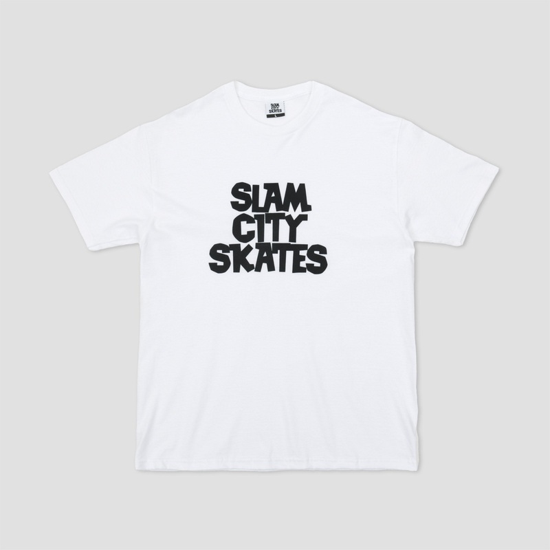 Slam City Skates Classic Logo T-Shirt White / Black Small