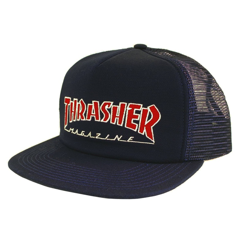 Thrasher Outline Embroidered Mesh Cap – Navy
