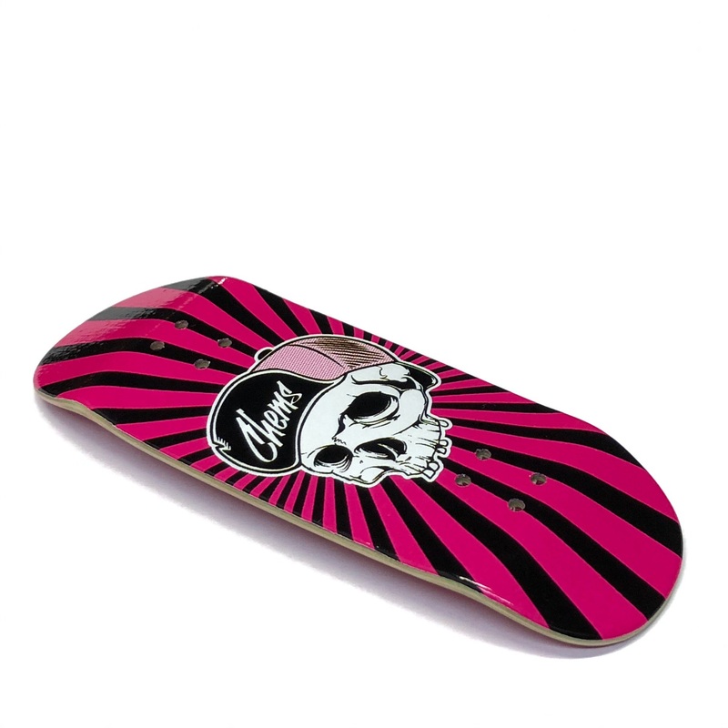Chems Pink “OG Skull” Fingerboard Deck 29mm Mid-Pro Popsicle