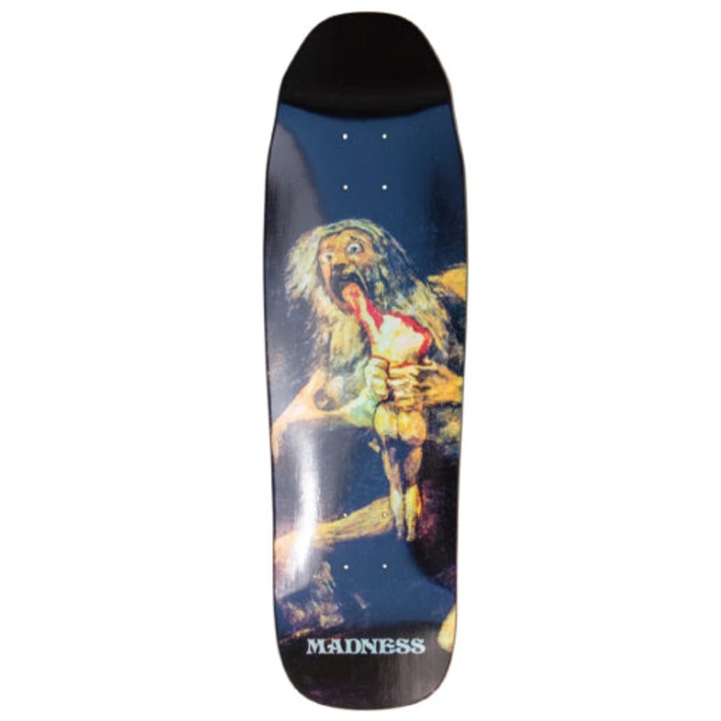 Madness Saturn Eating His Son Black Holographic R7 Shaped Skateboard Deck 8.75″ 8.75″