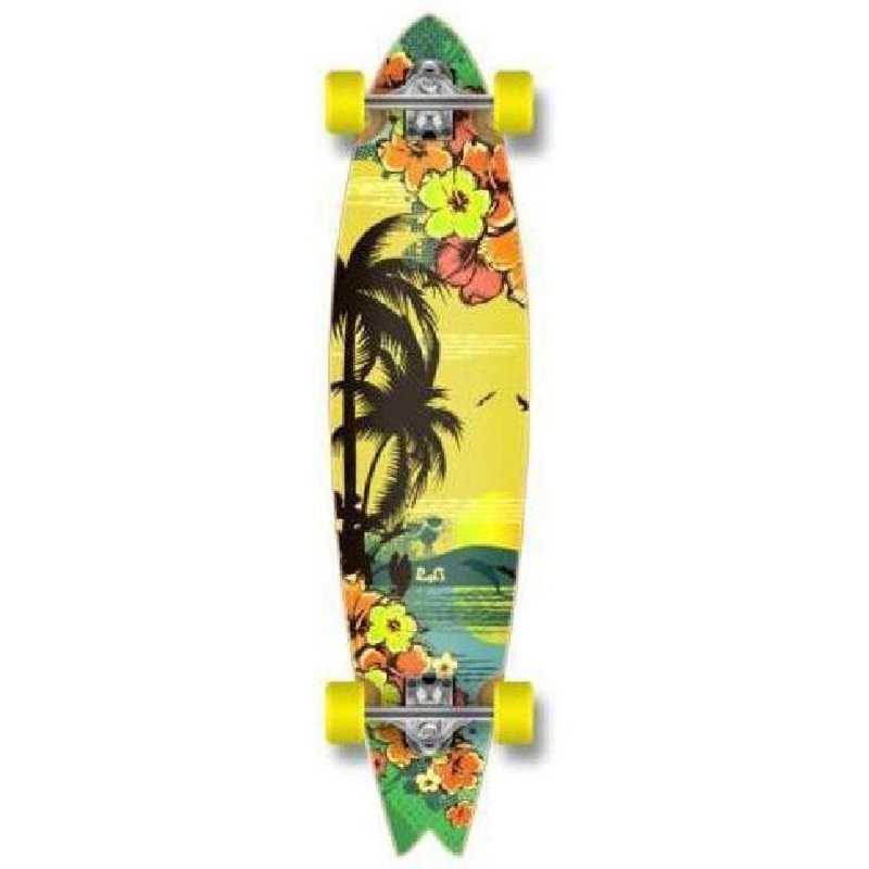 Punked Fishtail 40″ Longboard – Tropical Day – Complete Complete