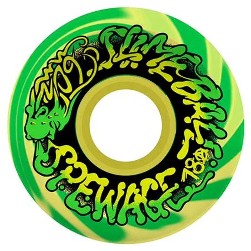 Santa Cruz Slime Balls Spewage OG 78a Wheels Green/ Yellow Swirl 60mm