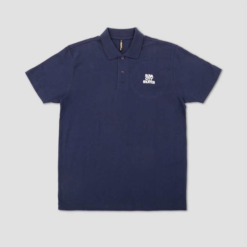 Slam City Skates Classic Polo Navy Small