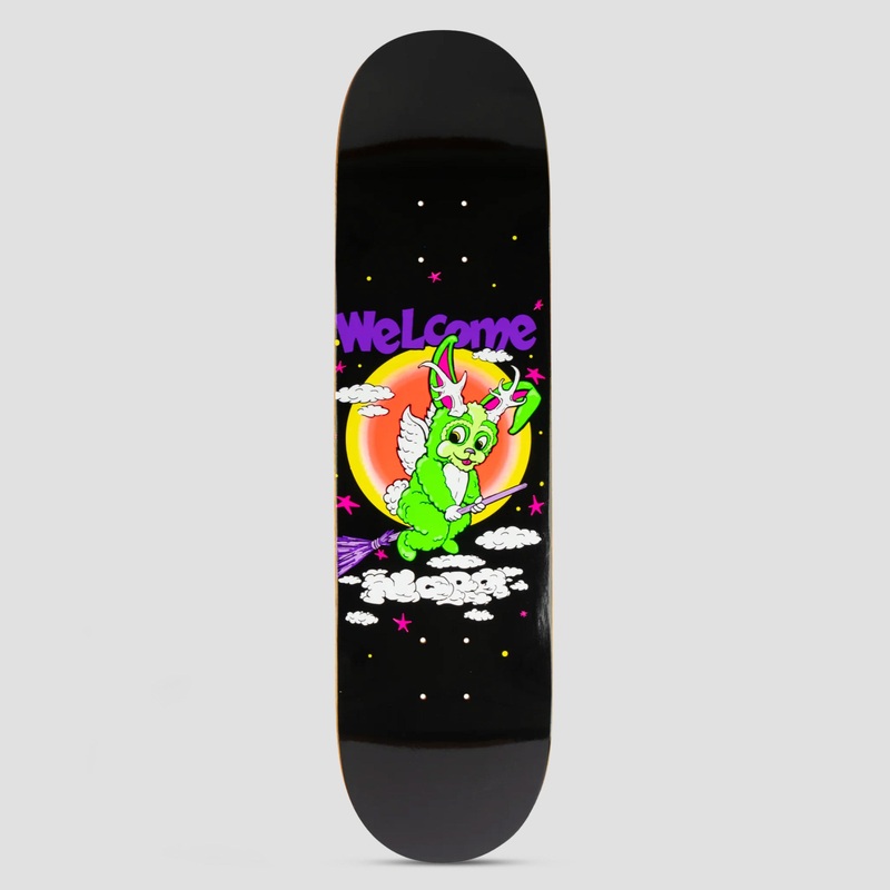 Welcome 8.25 Full Moon Nora Pro Model on Popsicle Skateboard Deck Black