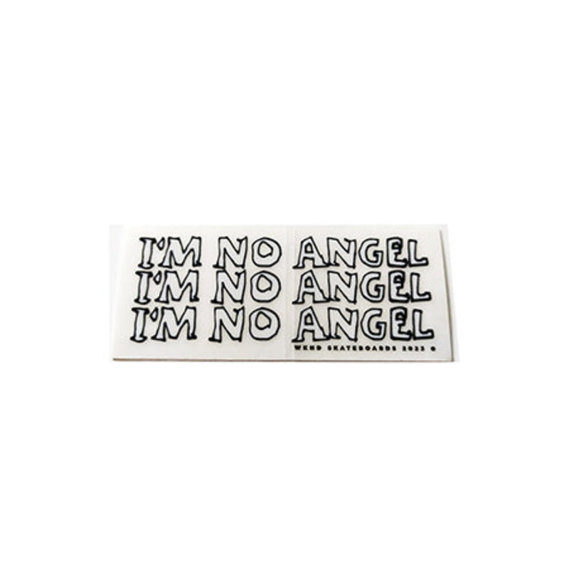 WKND Skateboards No Angel Sticker Clear 2.5″