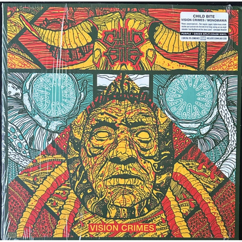 Child Bite  Vision Crimes / Monomania Purple & Green Color Vinyl LP Record