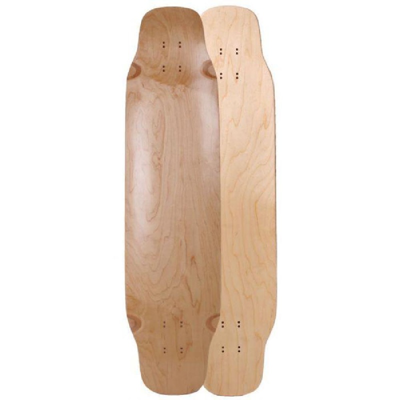 Double Kicktail Topmount 39″ Natural Longboard Deck Deck