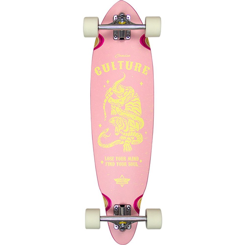 Dusters Culture Pink/Yellow 33″ Pintail Longboard Complete