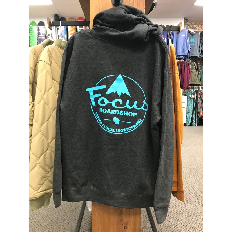 Focus Mtn Logo Full Zip Hoodie Medium Charcoal
