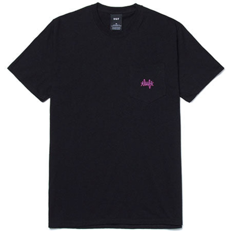 HUF Haze Script Pocket T Shirt Black Small