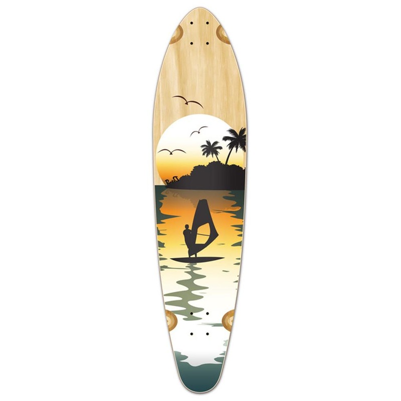 Punked Kicktail Surfer Natural Longboard Deck Deck