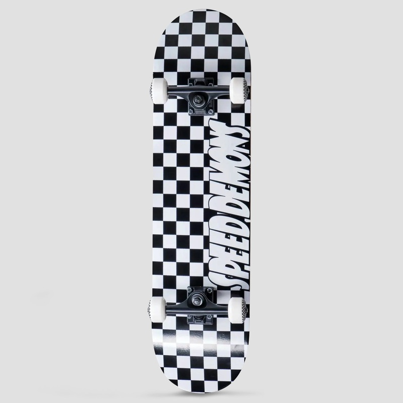 Speed Demons 7.25 Checkers Griptape Complete Skateboard Black/White