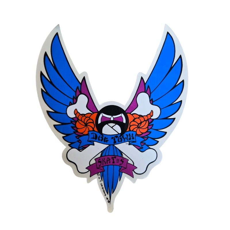 Vintage 70s DOGTOWN Wings STICKER – BLUE