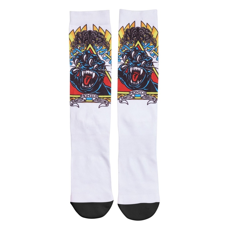 Natas Screaming Panther Dress Socks (White)