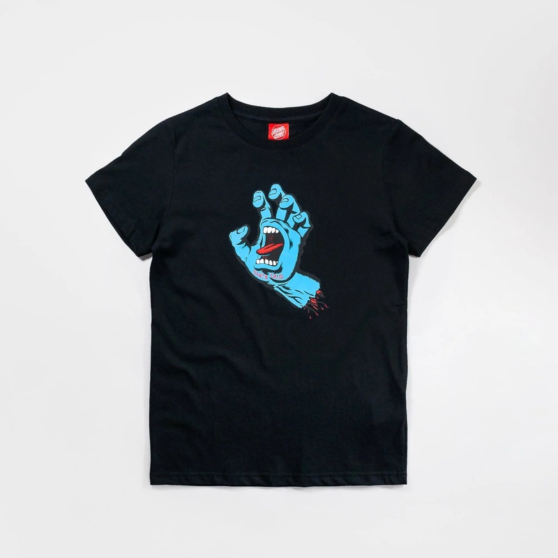 Santa Cruz Youth OS Screaming Hand T Shirt – Black Kids S