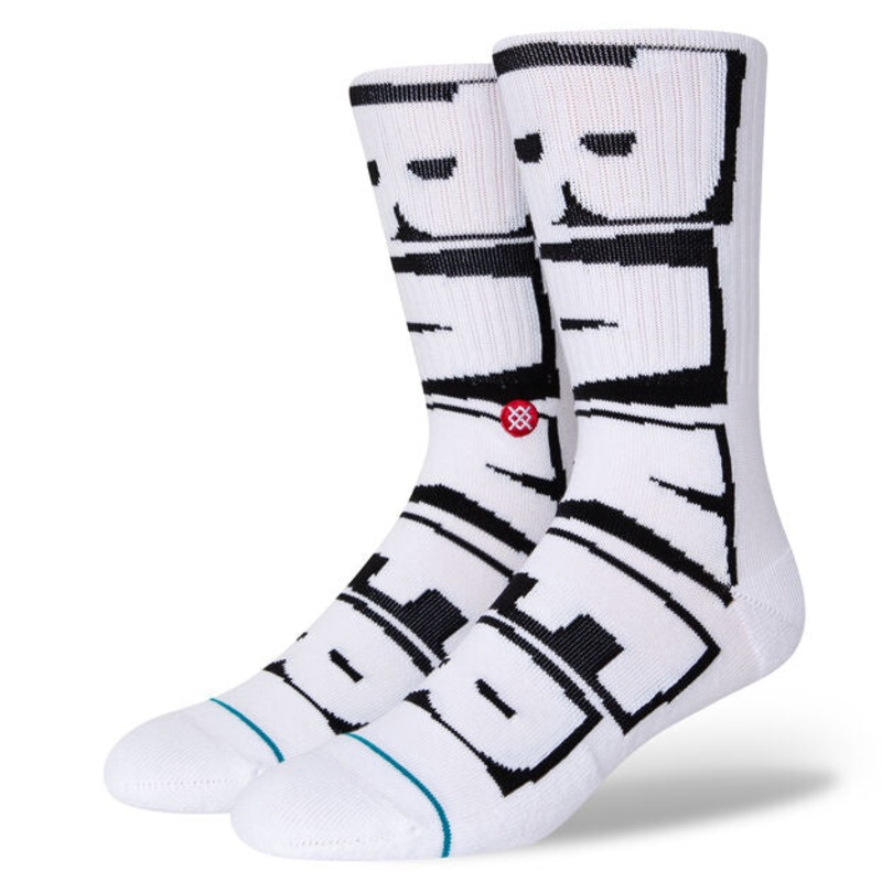 Stance Baker Skateboards Crew Socks Medium White
