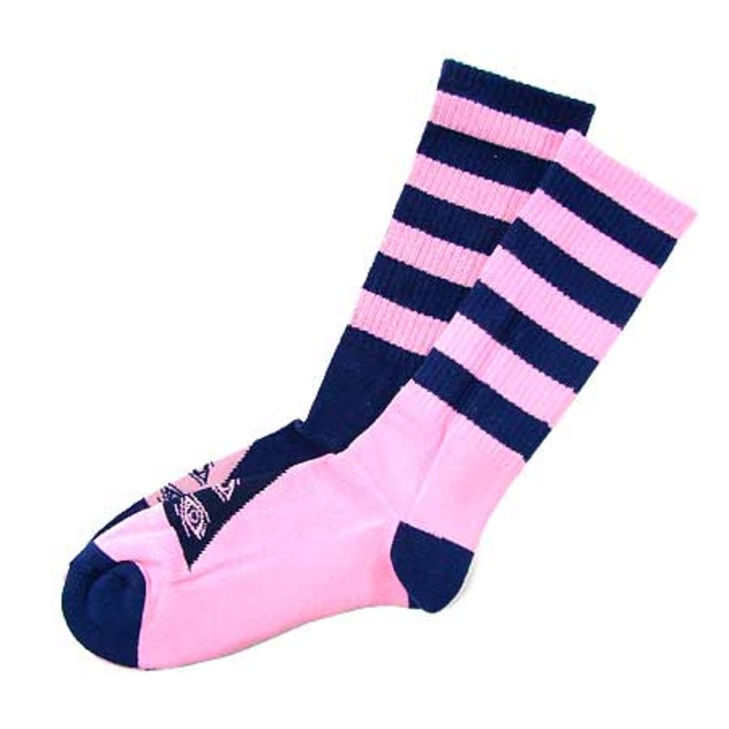 Welcome Skateboards Triangle Crew Socks Navy/ Pink One size fits all