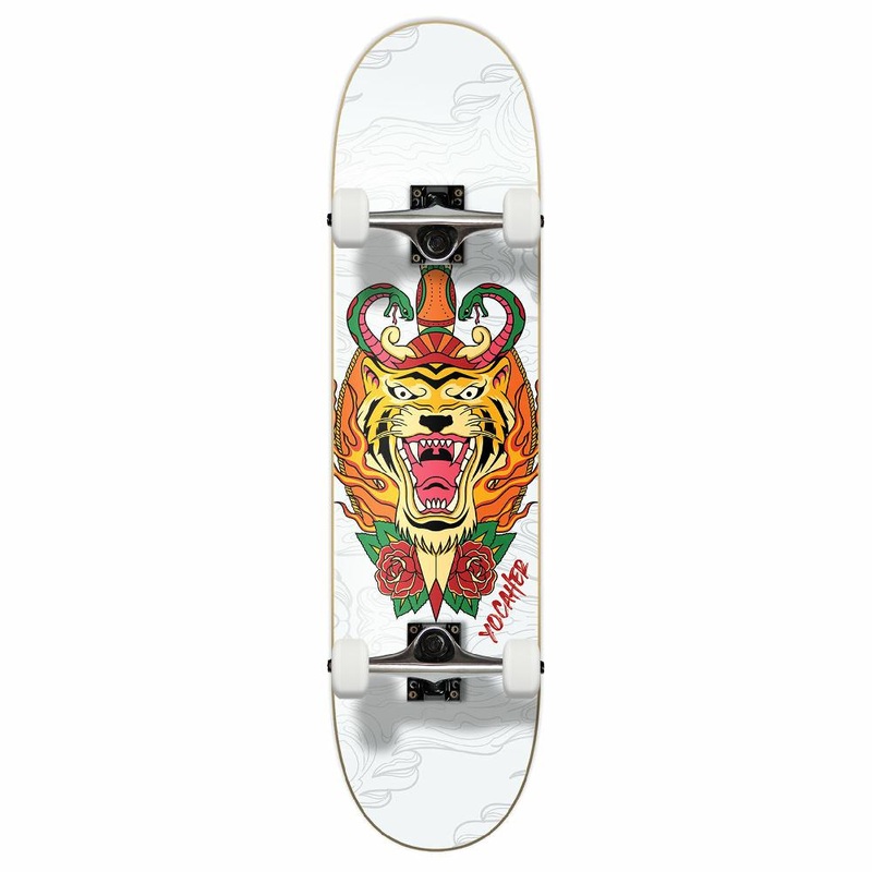 Yocaher Flaming Tiger 7.75″ Complete Skateboard