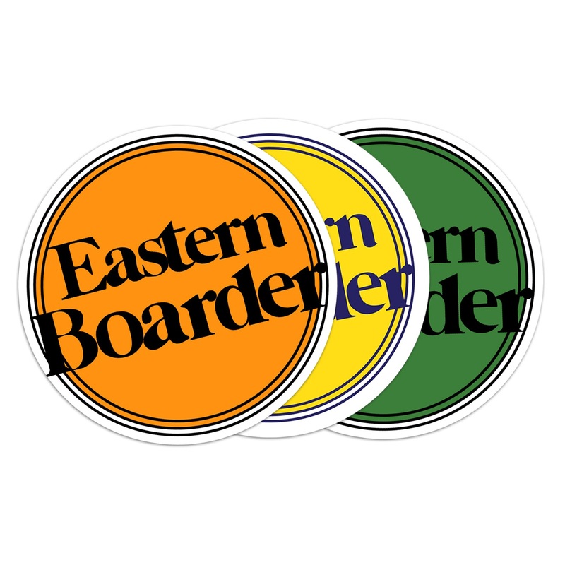 EasternBoarder BIG Dot Logo Sticker 8.5″ Orange/Yellow/Green (3 Stickers)