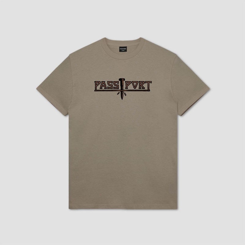 PassPort Screwed T-Shirt Khaki Small