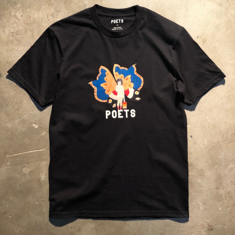Poets – Butterfly Girl Tee – Black Medium