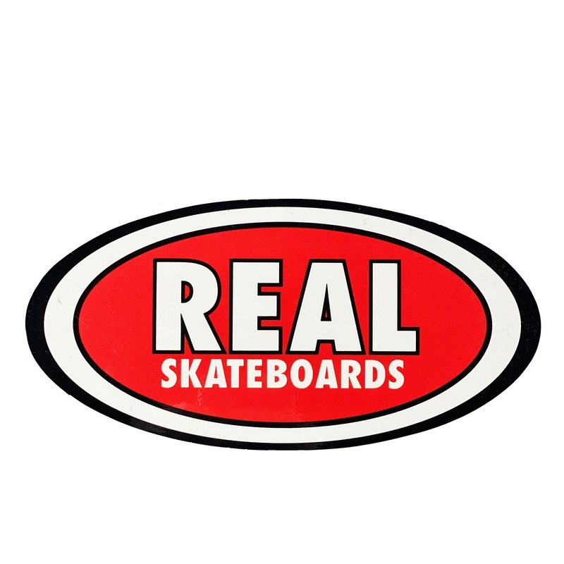 Real Oval Logo Sticker Medium – Red