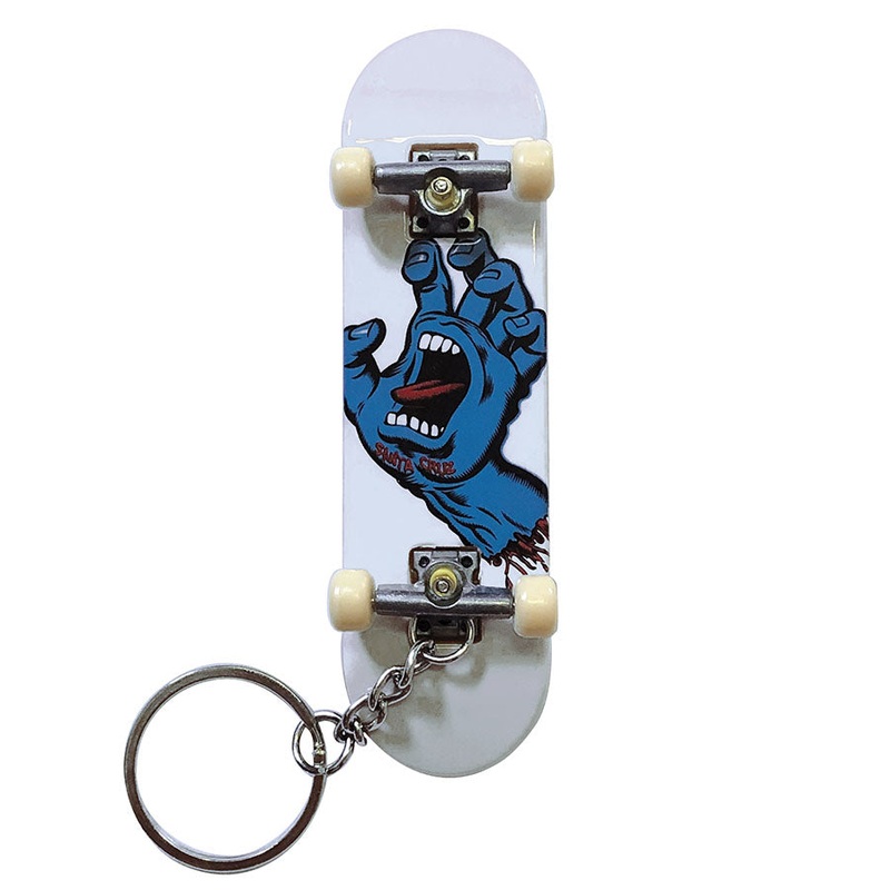Screaming Hand Fingerboard Key Chain Santa Cruz White OS