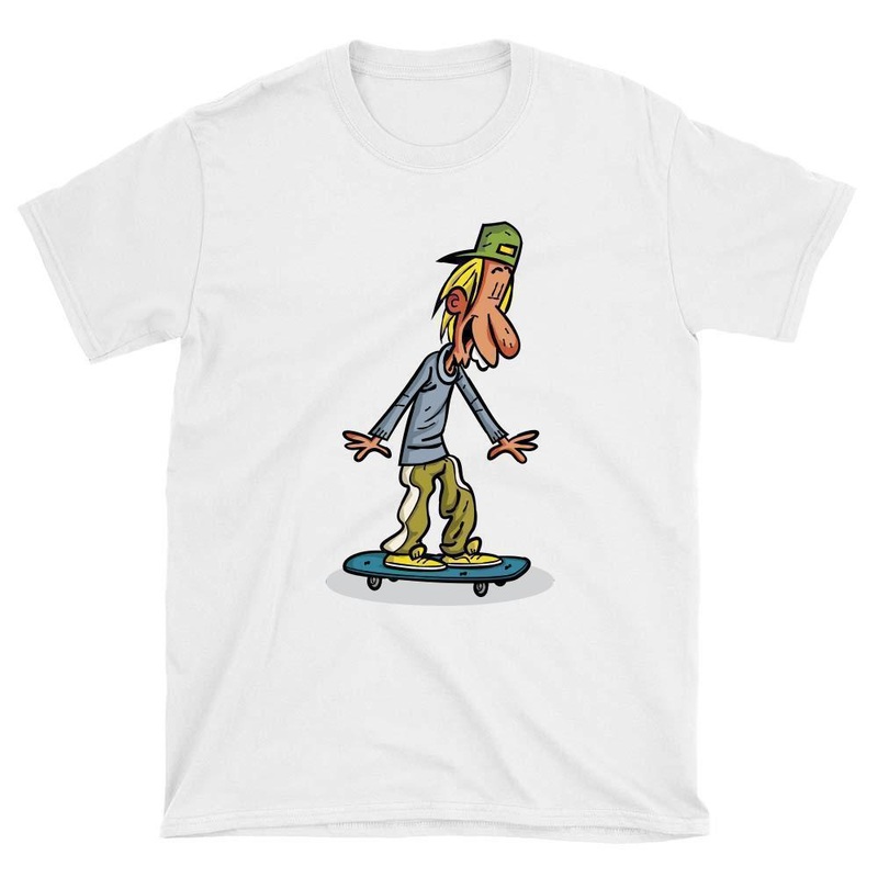 Skateboard Dude T-Shirt S White